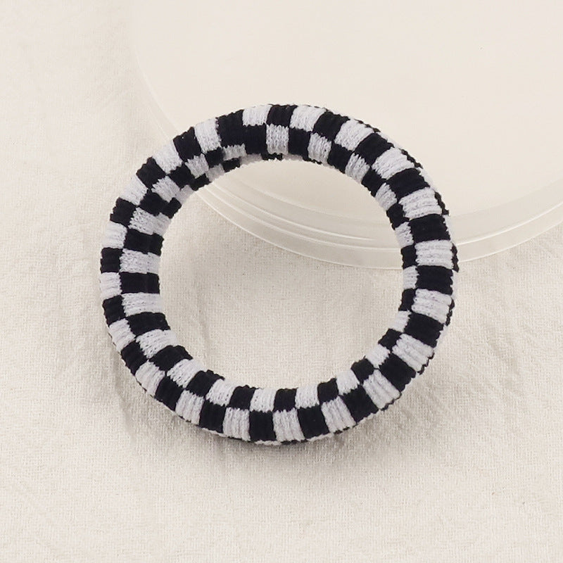 Wholesale Black and White Plaid Autumn and Winter Nylon Hair Scrunchies